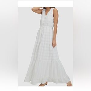 Splendid White Button-Down Maxi Dress Size L NWOT